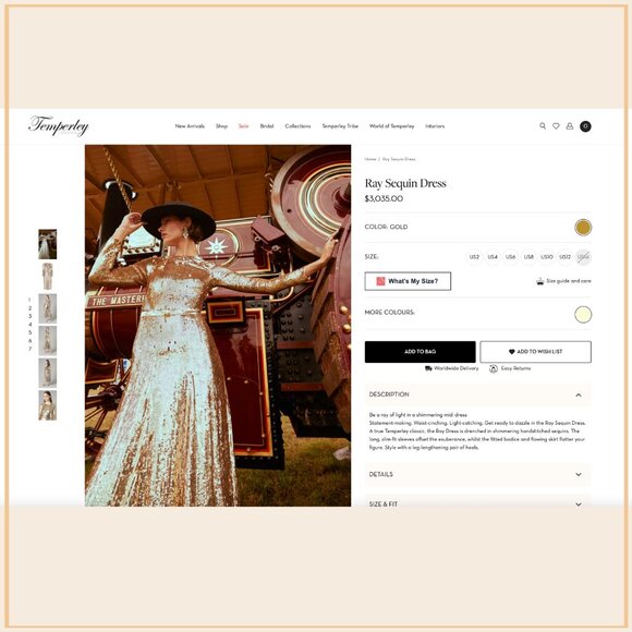 NWT $3035.00 Temperley London Ray Runway Sequin Dress - Picture 5 of 15